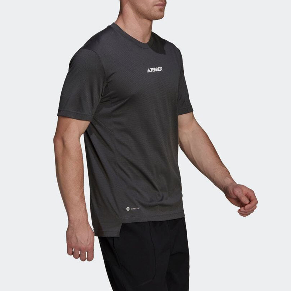Men's adidas Solid Color Logo Breathable Round Neck Pullover Short Sleeve Black T-Shirt H53382