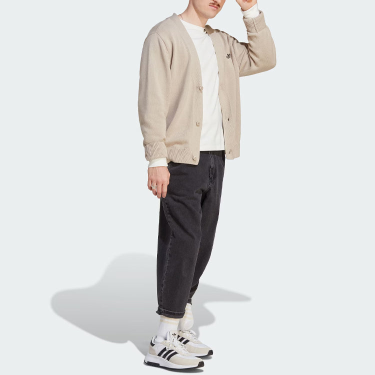 adidas Rifta Oversized Intarsia Cardigan Asia Sizing 'Beige' IM4649