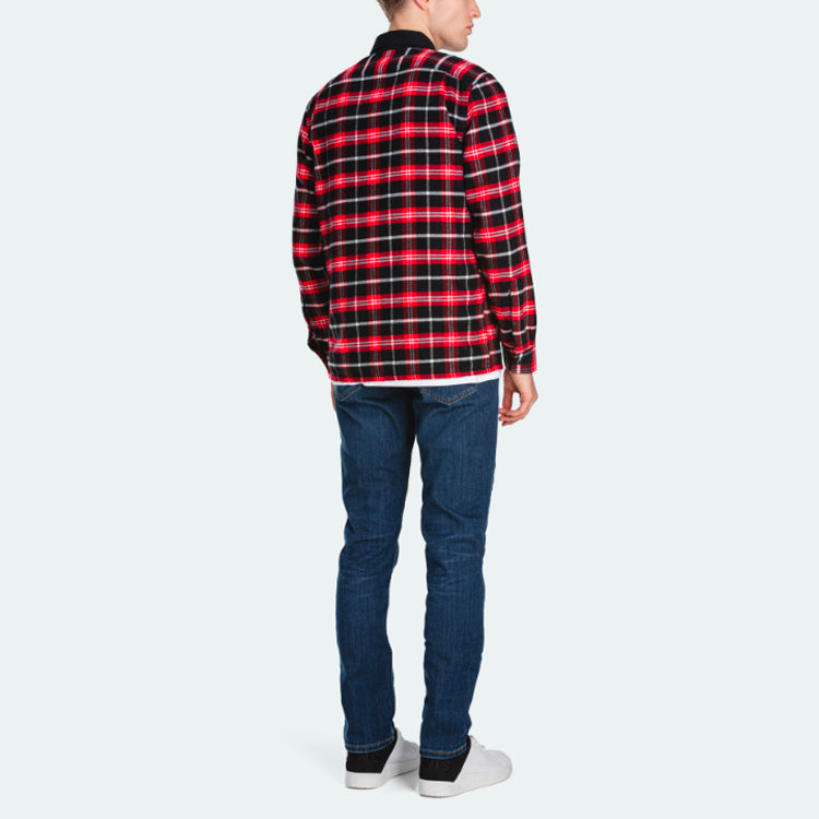 Men's Levis JAHAN LOH Crossover Plaid Long Sleeves Shirt Red 18186-0000