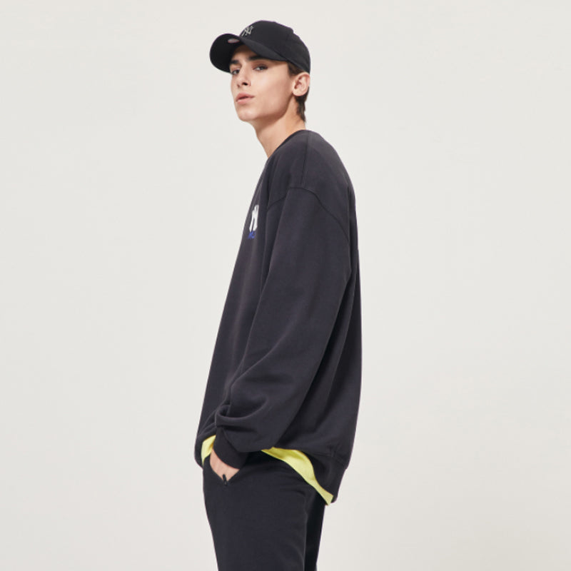MLB New York Yankees Logo Printing Long-Sleeve Fleece Unisex Black 31MT04941-50L