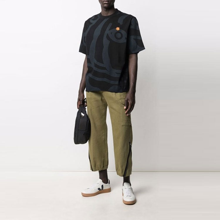 Men's KENZO SS21 Cotton Round Neck Short Sleeve Black FB55TS0744SY-99