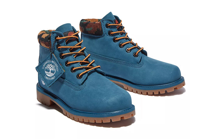 (GS) Timberland Premium 6 Inch Waterproof Boots 'Blue Suede Nubuck Camo' A2FNKBZ4