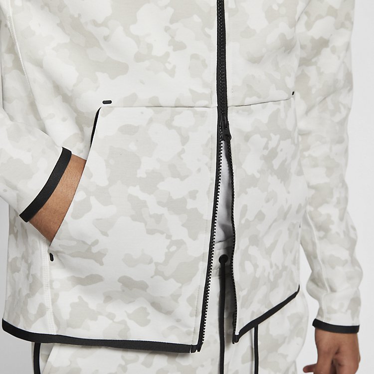 Nike Tech Camo Zip Hoodie 'Summit White' CJ5975-121