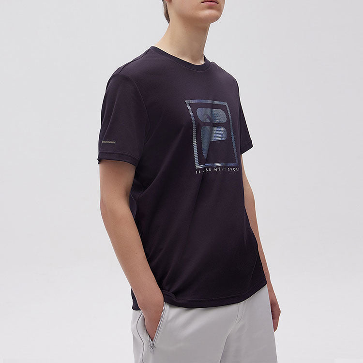 FILA Logo Round Neck Knit Short Sleeve Blue F11M122115F-NV