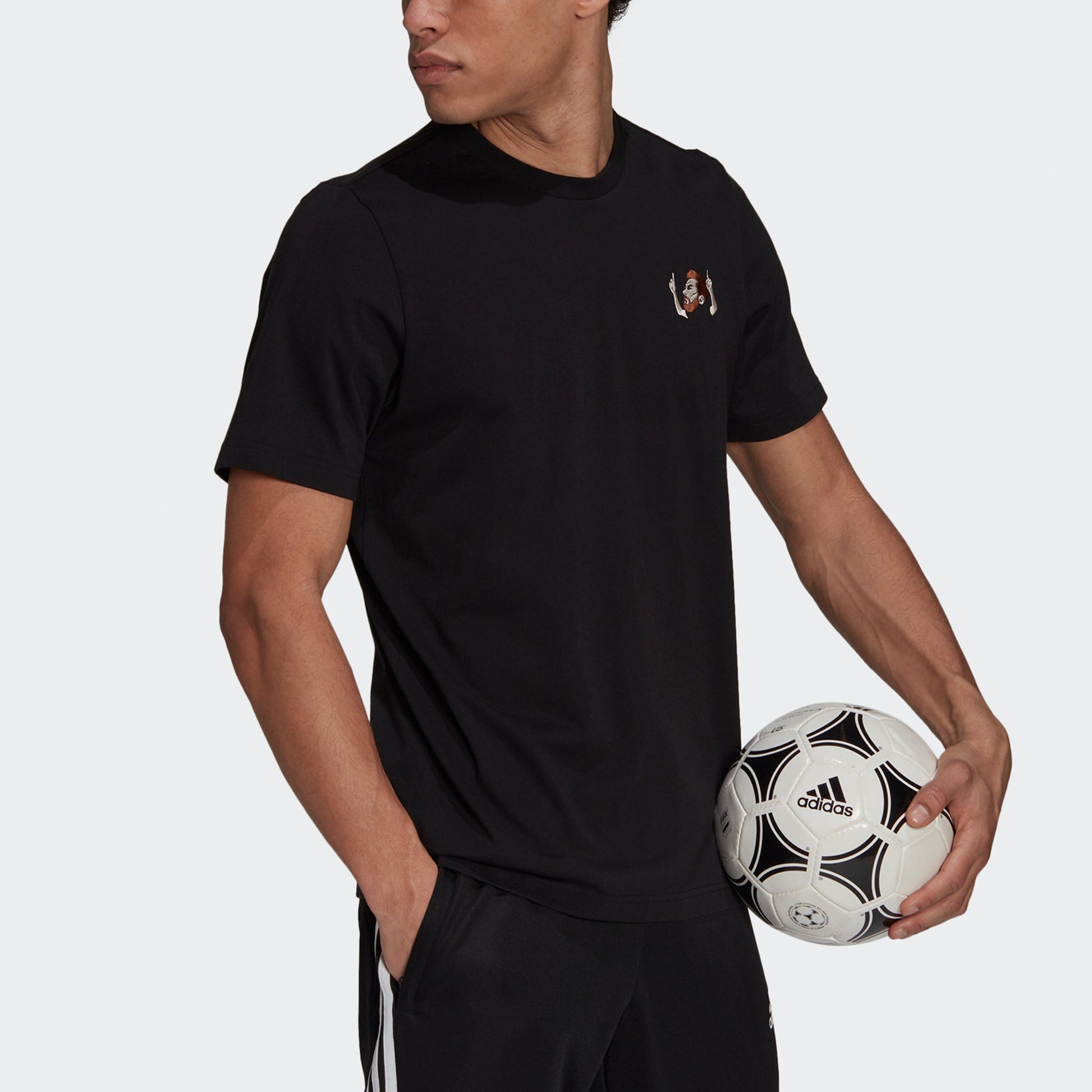adidas Messi Icon Emb Soccer/Football Sports Short Sleeve Black HA5455
