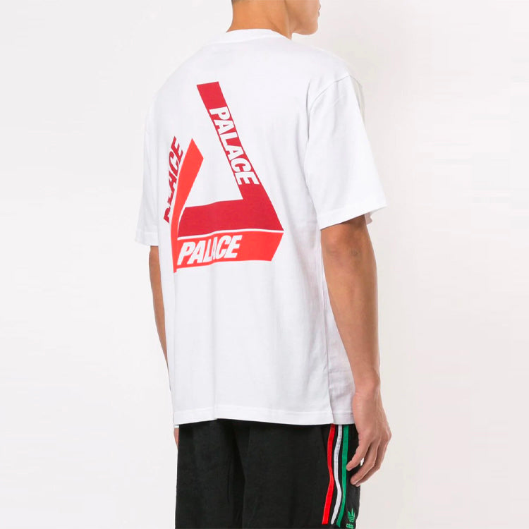 PALACE Tri-Shadow Christmas Limited Orange Red Triangle Logo Round Neck Short Sleeve White T-Shirt P15TS241