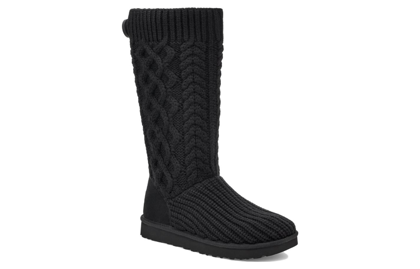 (WMNS) UGG Classic Cardi Cabled Knit Boot 'Black' 1146010-BLK