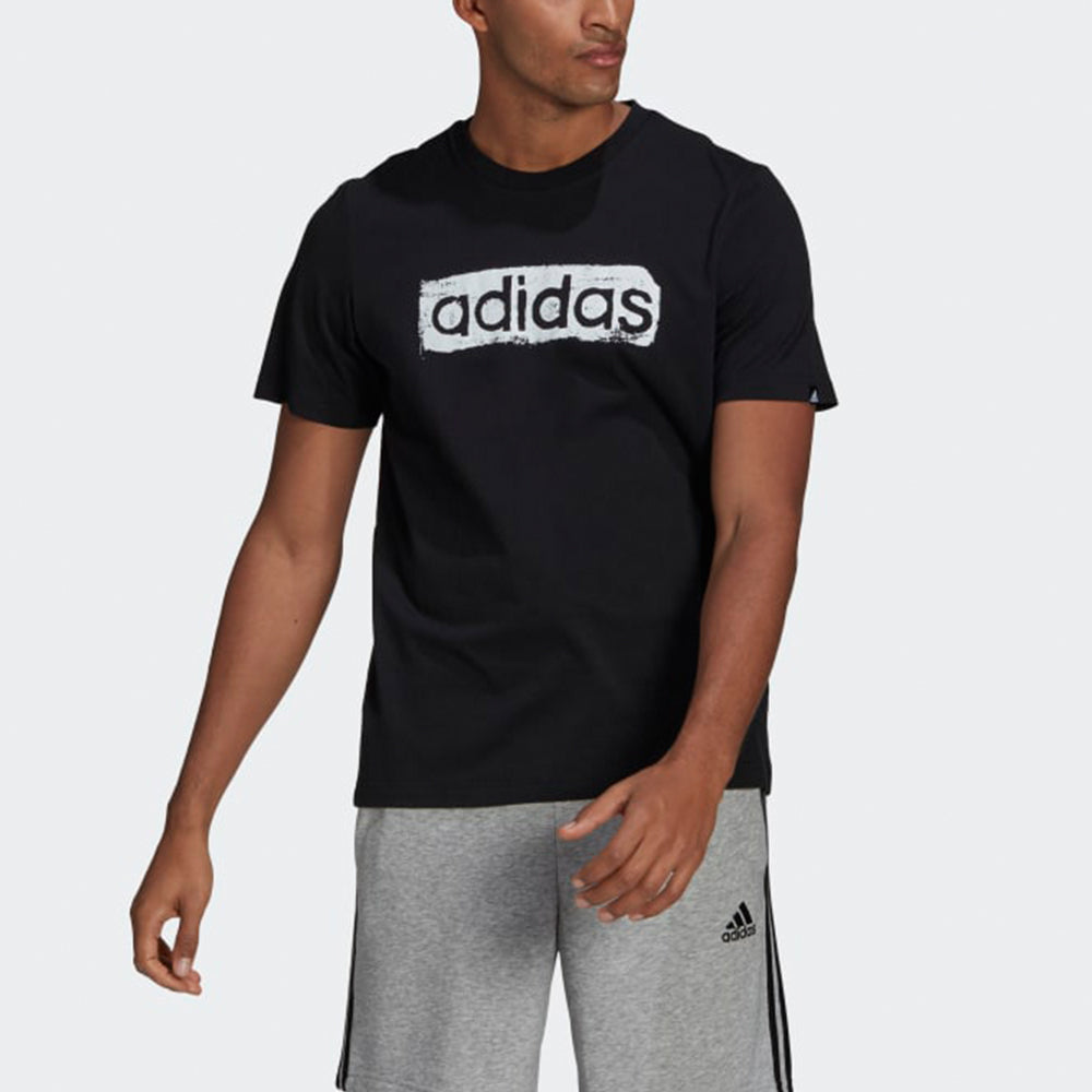 adidas M Brshstrk V4 T Logo Printing Sports Round Neck Short Sleeve Black GL3034