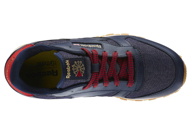 Reebok Classic Leather Dg Non-Slip Wear-Resistant Low Top Shoes/Sneakers Unisex Navy Blue AR2042