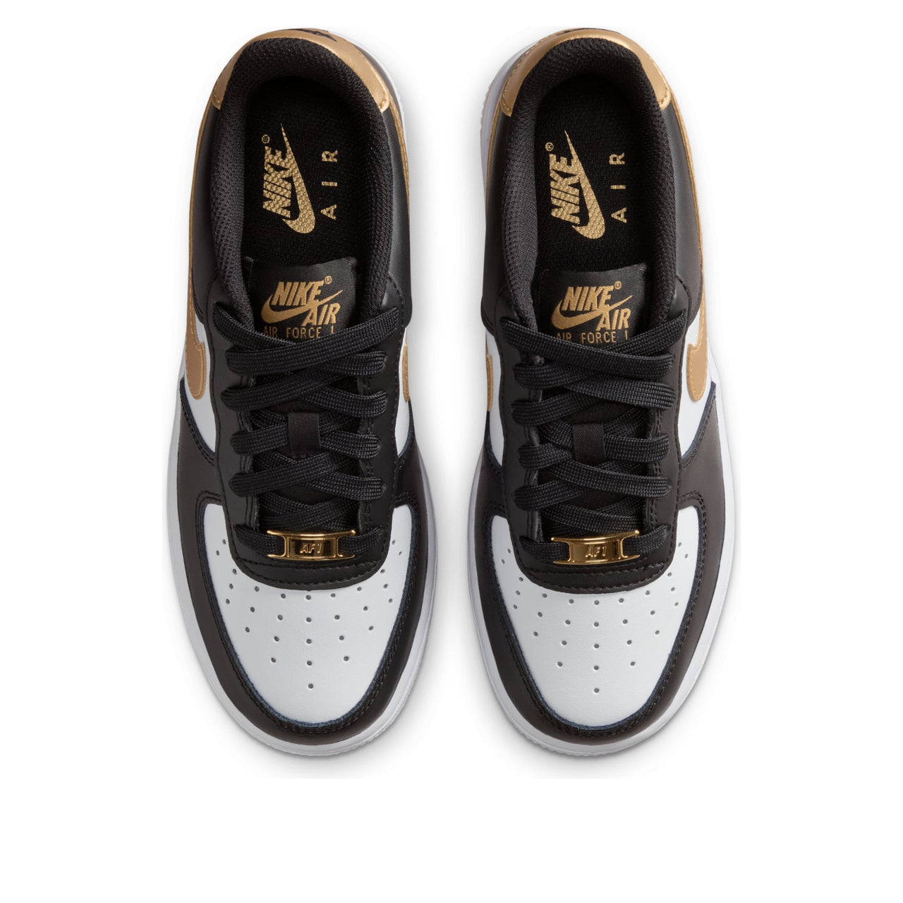 (GS) Nike Air Force 1 Low 'Black White Metallic Gold' CT3839-009