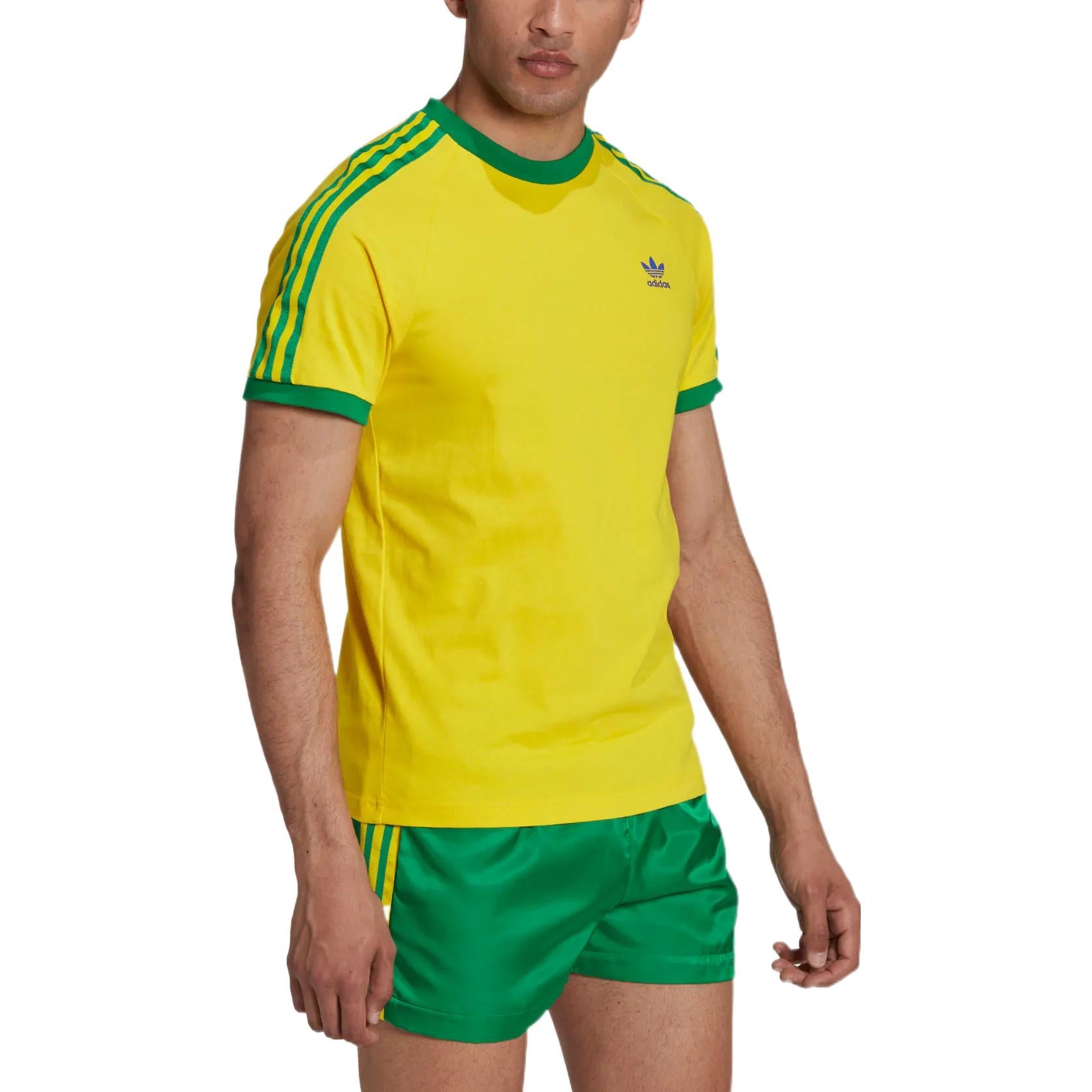 adidas originals 3-Stripes Tee 'Yellow Green' HK7422