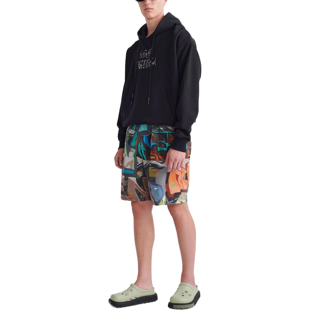 Off-White SS22 Graffiti Full Print Printing Shorts Ordinary Version Multi-Color OMCB067S22FAB0028400