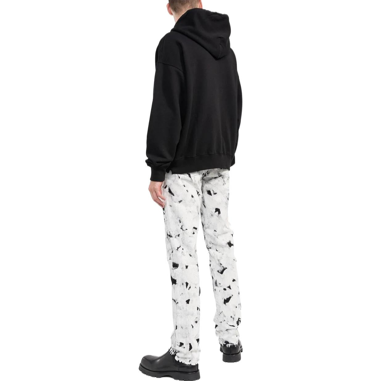 Men's Off-White FW22 Alphabet Logo Printing Hooded Long Sleeves Loose Fit Black OMBB085F22FLE0021001