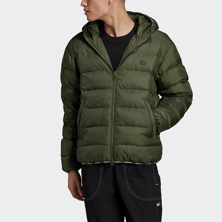adidas originals Back Large logo Reversible Sports Outdoor Stay Warm Down Jacket Basic Green GE1300