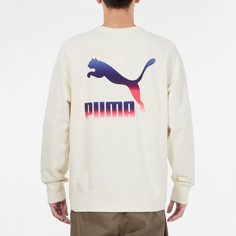 PUMA Athleisure Casual Sports Loose Round Neck Knit Pullover White 534498-73