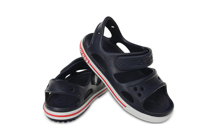 (PS) Crocs Velcro Flat Sports Deep Blue Sandals 14854-462