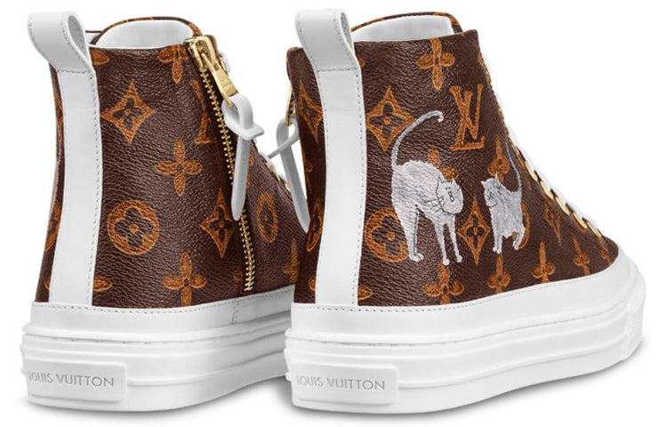 (WMNS) LOUIS VUITTON LV Stellar High-Top Sneakers Brown 1A52OF