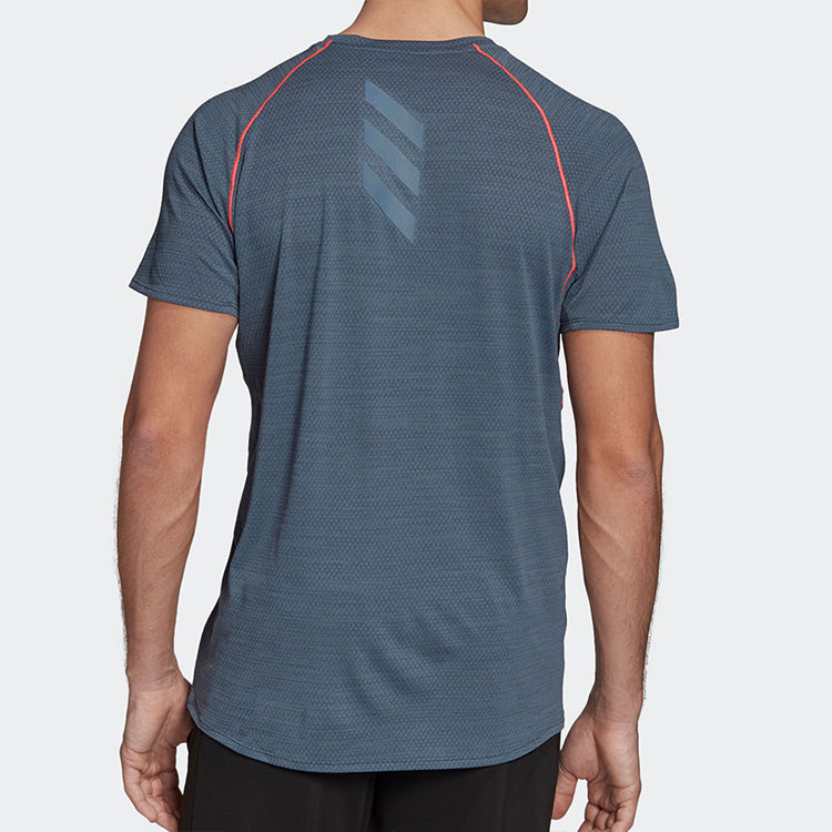 adidas Adi Runner Tee Running Sports Short Sleeve Blue GC6716