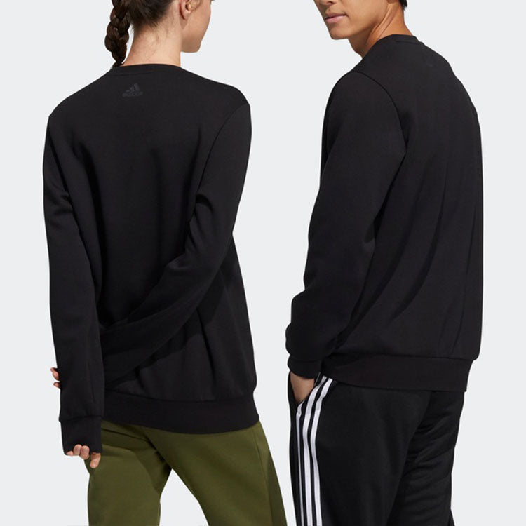 adidas Unisex Logo Printing Round-neck Sweatshirt Black GP1859