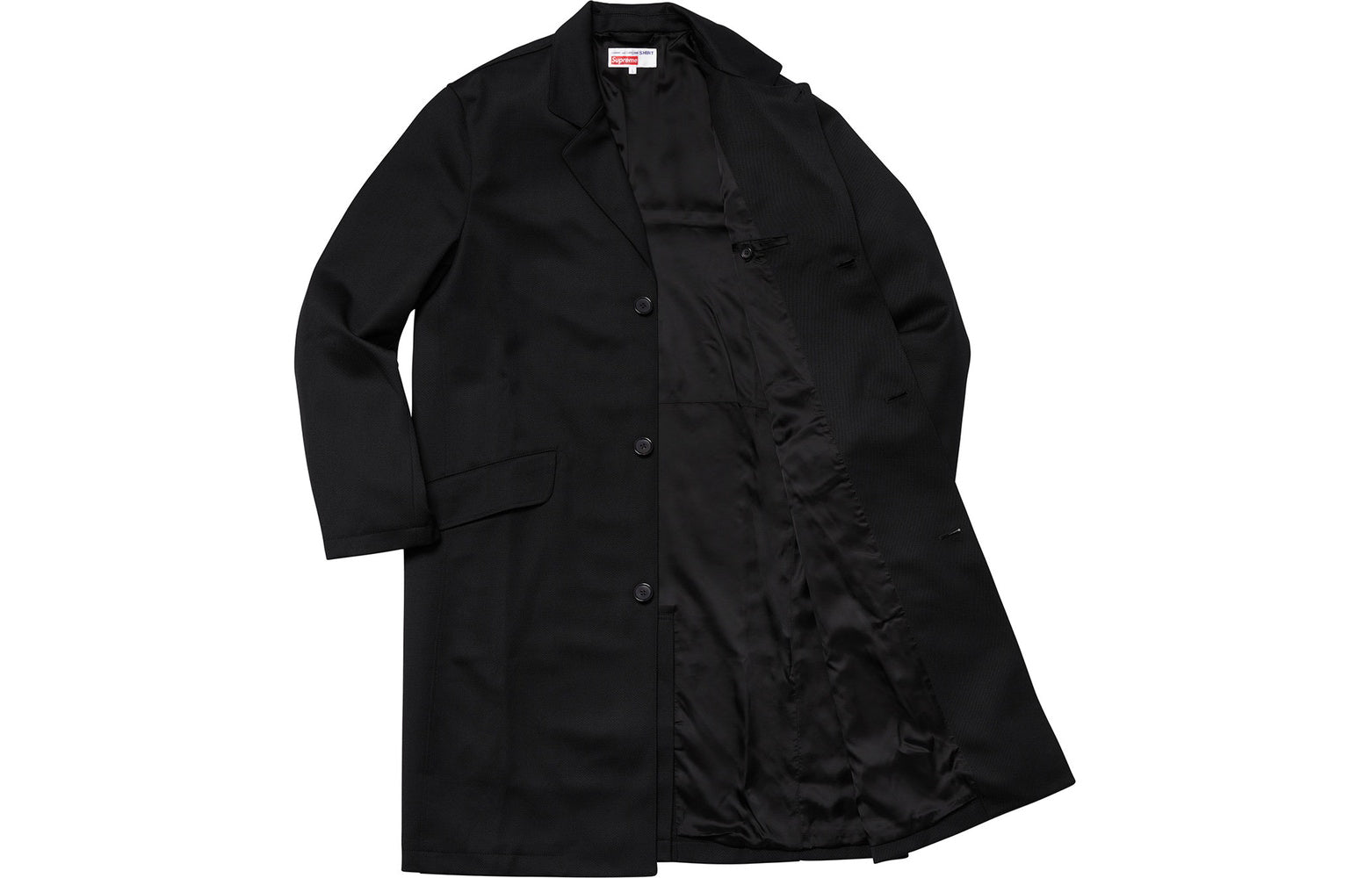 Supreme FW18 X Comme des Garcons Shirt Wool Overcoat 'Black' SUP-FW18-406
