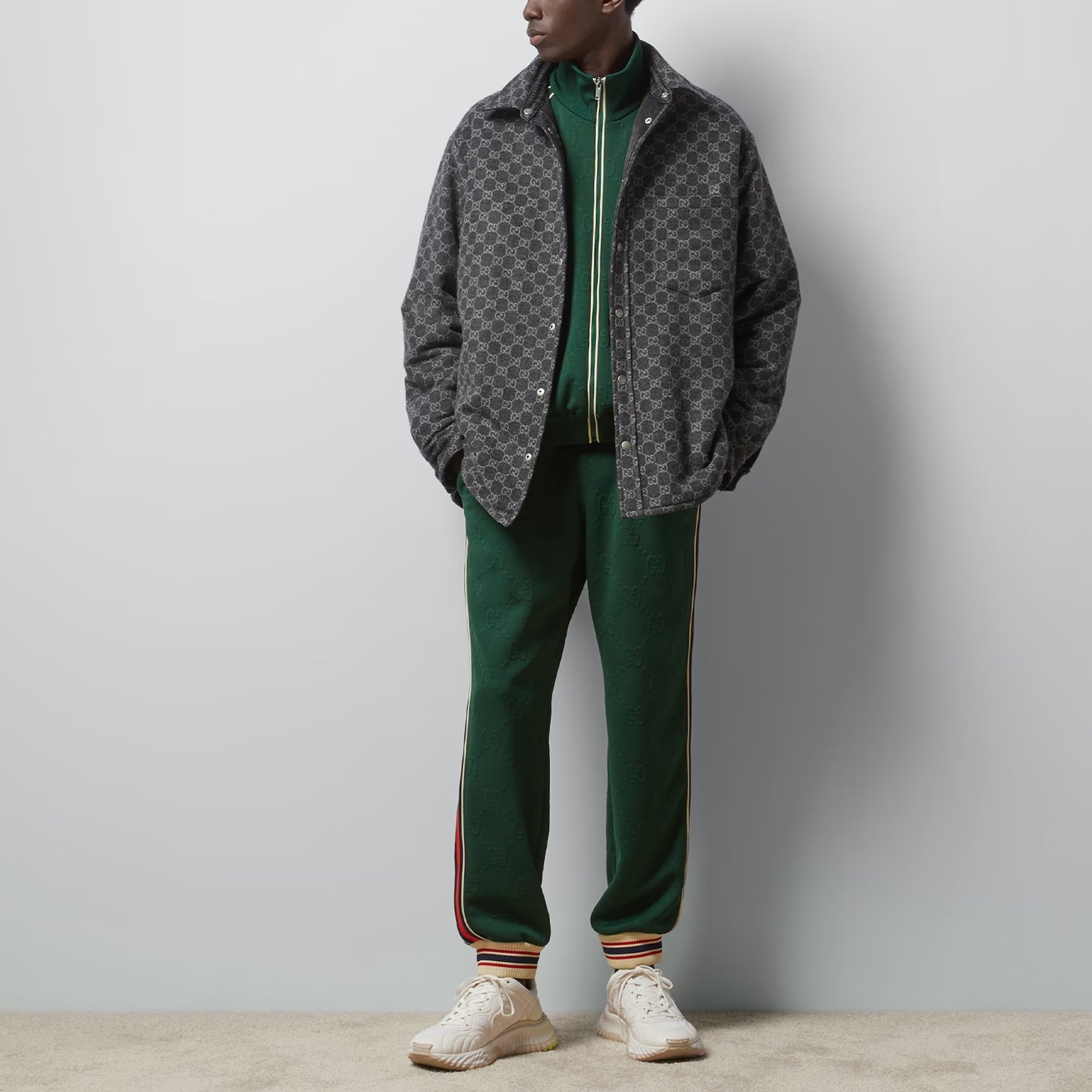 Gucci GG Jacquard Jersey Zip Jacket 'Green' 662270-XJDE9-3754