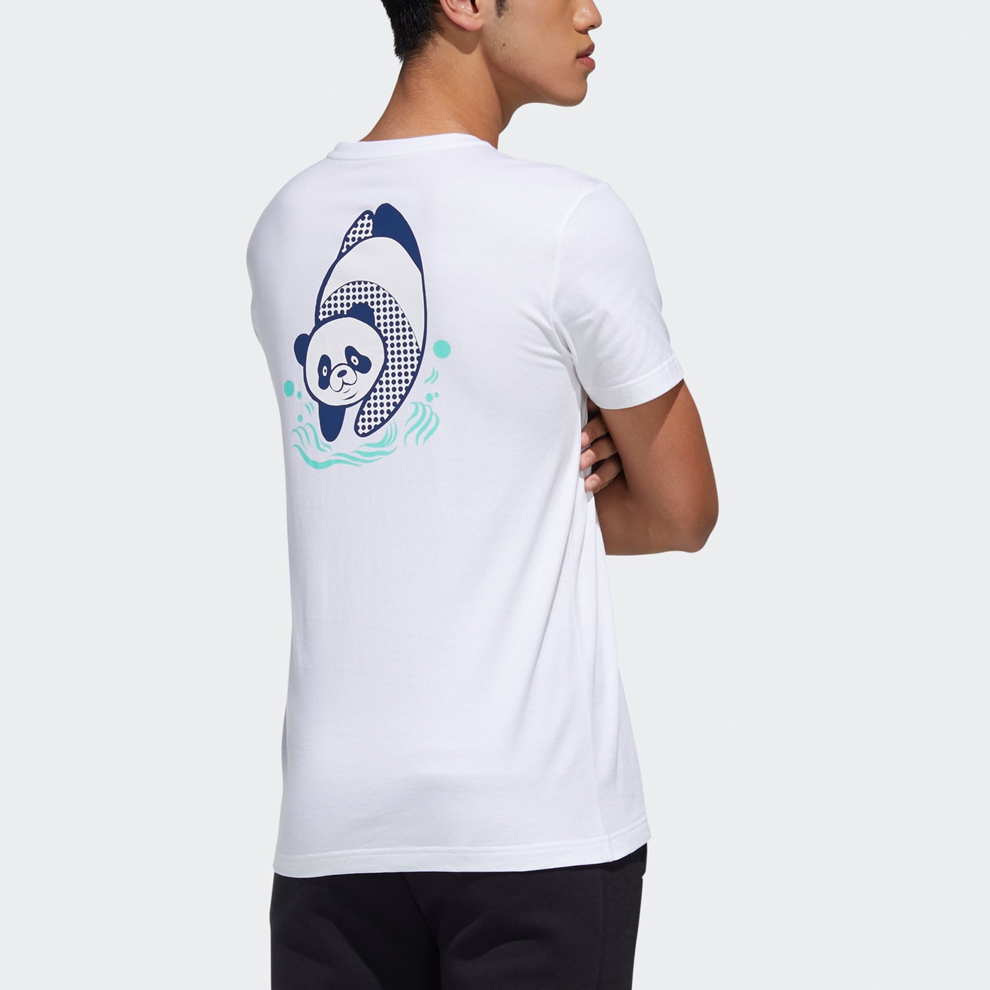 adidas neo M Pnda 3sgrx T Printing Pattern Sports Short Sleeve White GK1546