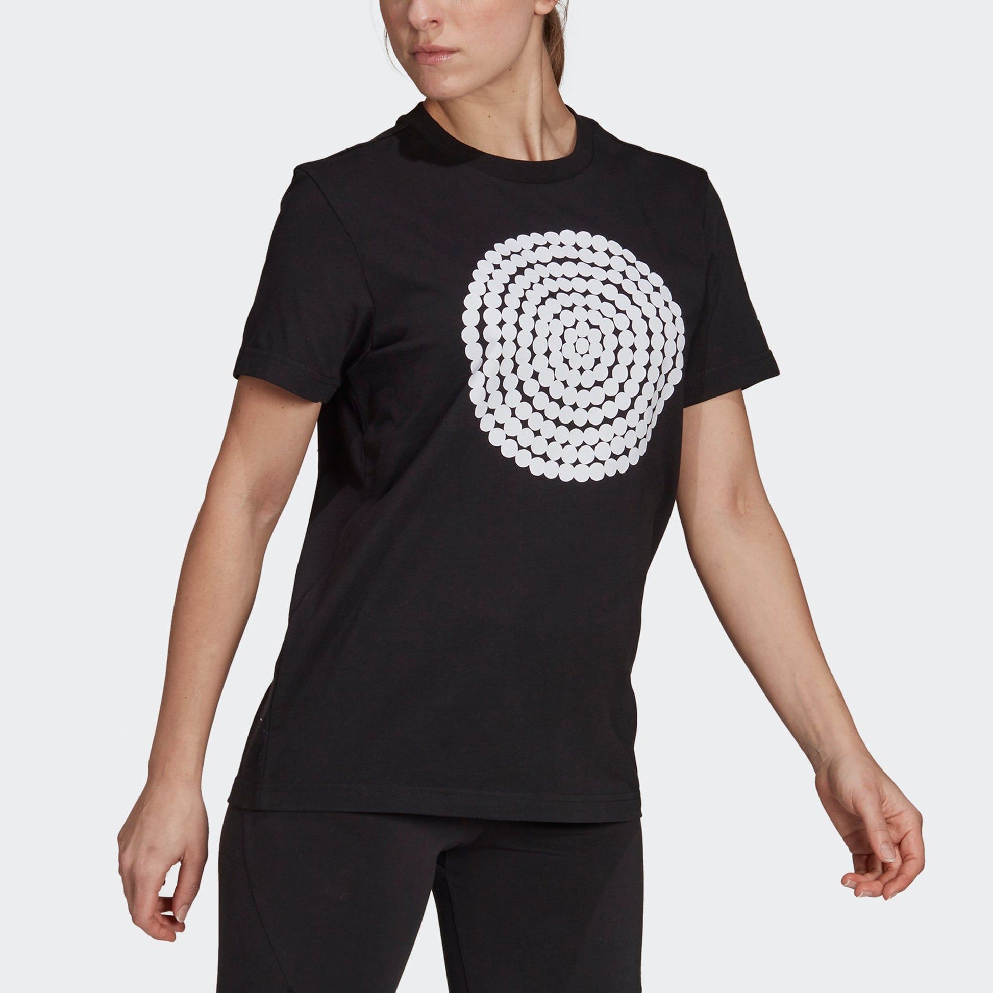 (WMNS) adidas x Marimekko Gfx 3 Printing Round-neck Black GT8823