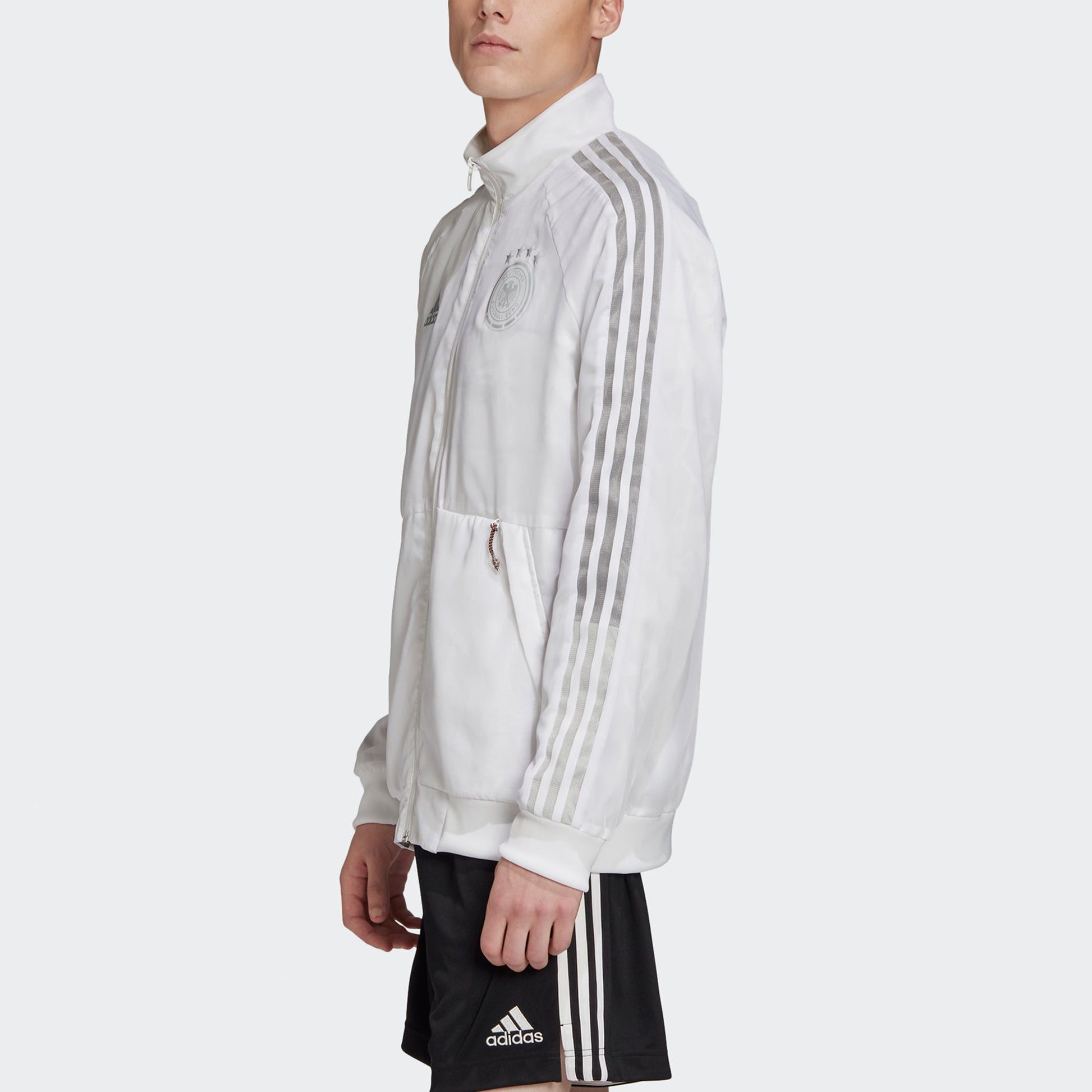 adidas Dfb Uni Jkt Reflective Alphabet Printing Soccer/Football Training Sports Jacket White FT2973