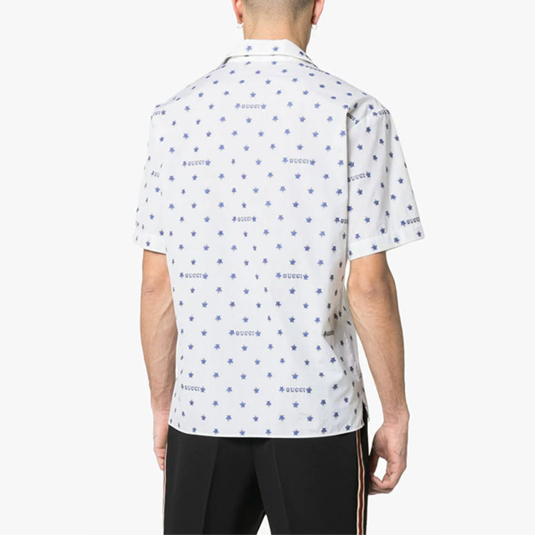 Gucci Star Logo Short Sleeve Button Up Shirt 'White' 546192-ZAADT-9002