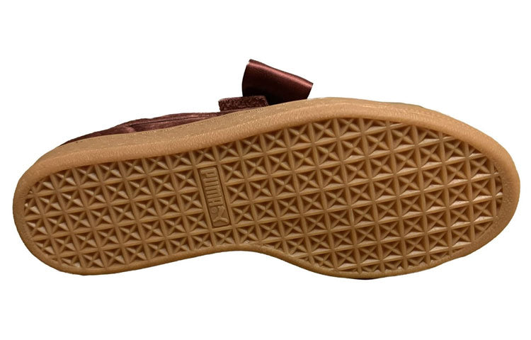 (WMNS) PUMA Basket Heart Velvet Shoes Red/Brown 367274-02