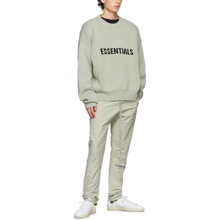 Fear of God Essentials FW21 Knit Pullover Sweater Green Concrete FOG-FW21-108