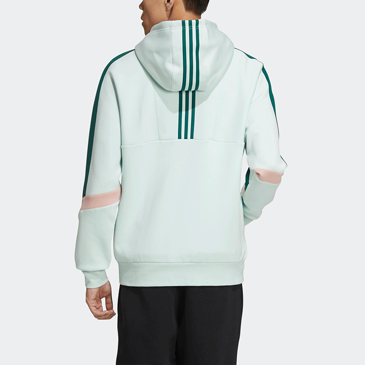 Men's adidas Colorblock Sports logo Casual Hooded Jacket Light Green GM4432