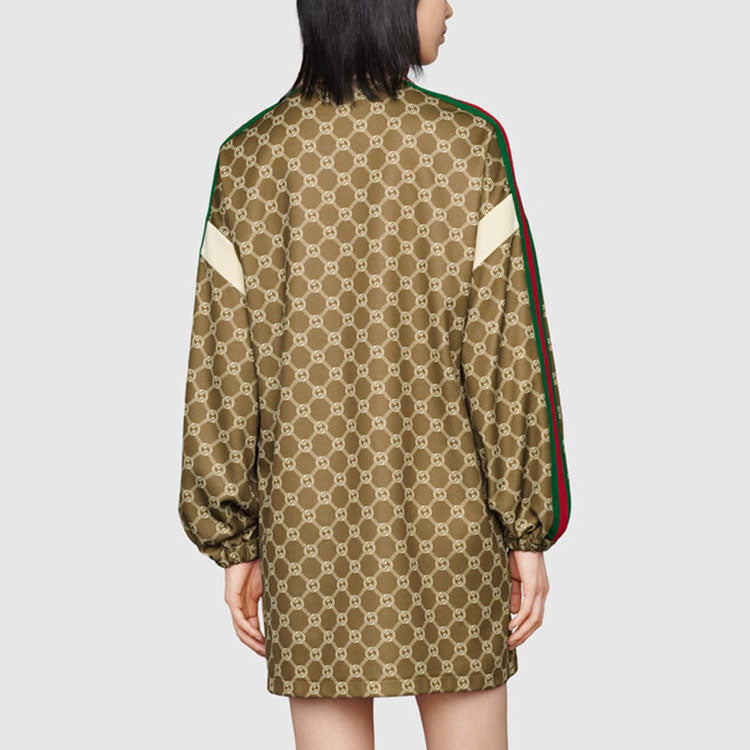(WMNS) Gucci Interlocking G technical jersey dress 'Olive green Ivory 678689-XJD1G-3357