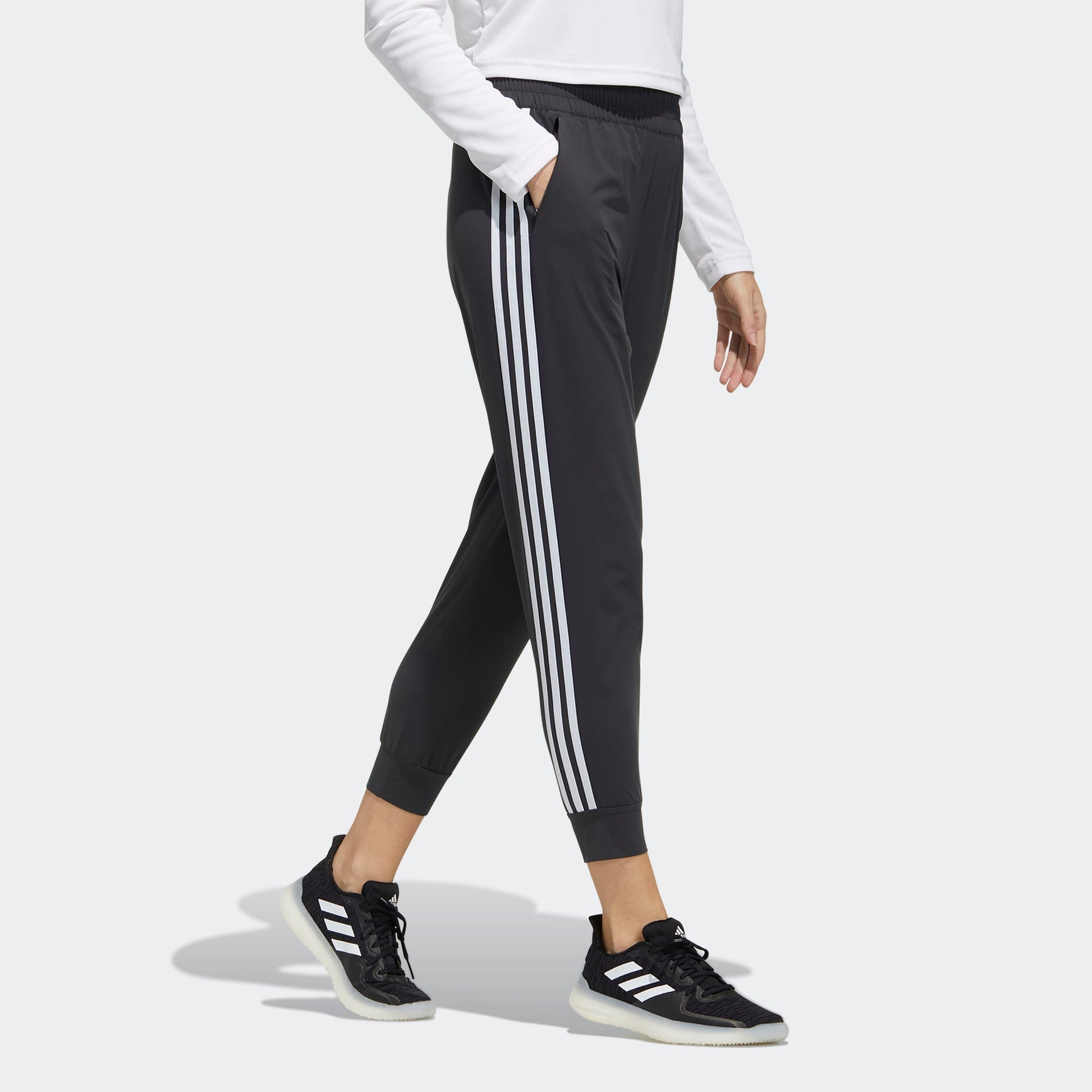 (WMNS) adidas Fi Pt Woven Athleisure Casual Sports Side Stripe Bundle Feet Long Pants/Trousers Black GP0642