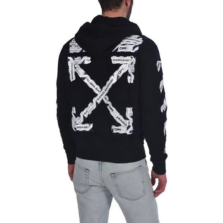 Off-White Airport Tape Slim Zip Hoodie OWKC001S20-30003-BK