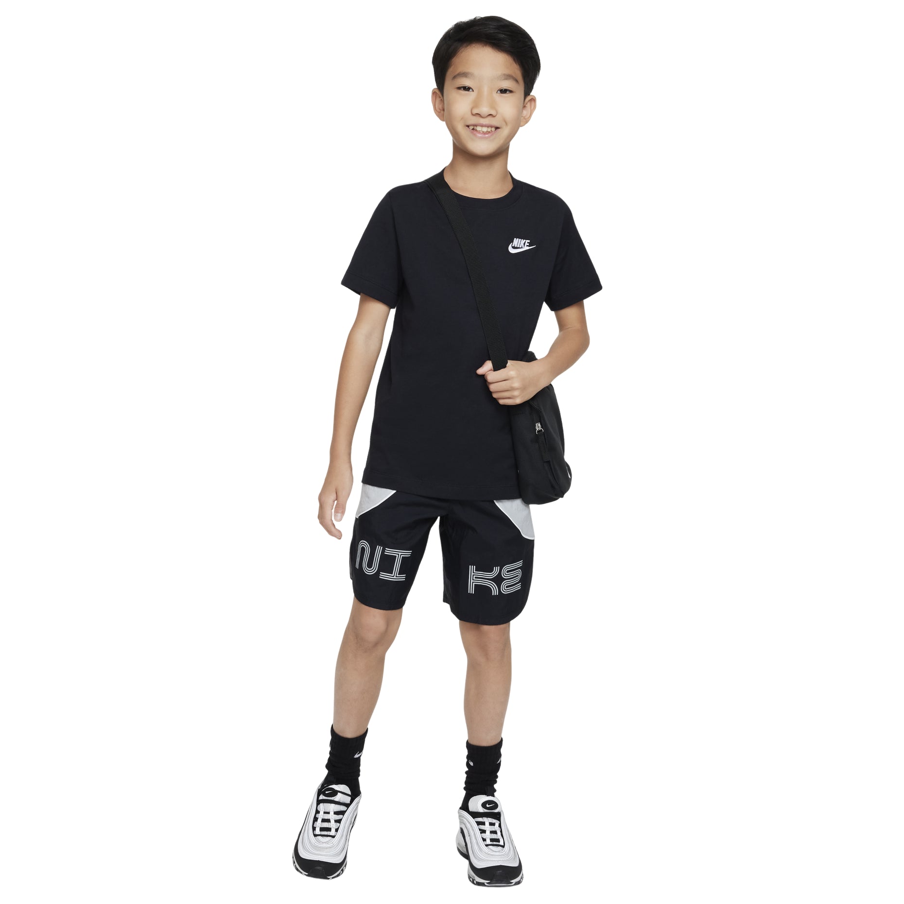 (GS) Nike Sportswear Logo T-shirt 'Black White' AR5254-010