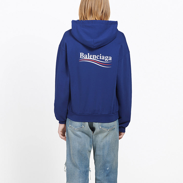 (WMNS) Balenciaga Loose Cotton Hoodie Blue 578135TIV531195