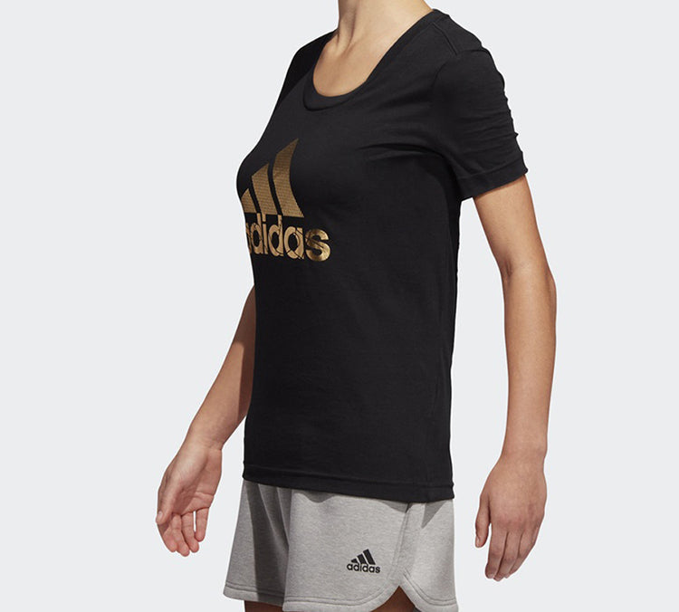 (WMNS) adidas Alphabet logo Short Sleeve Black DV3025