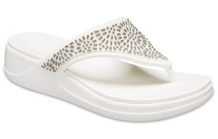 (WMNS) Crocs Flip-Flops 'White' 206343-174