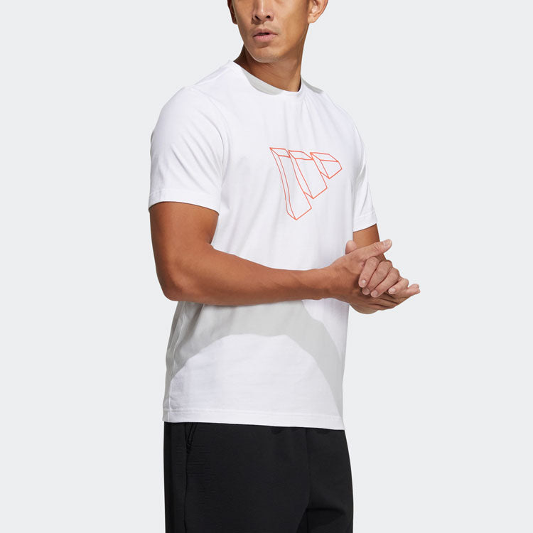 adidas Fi Tee Sub Bos 3D Logo Printing Round Neck Short Sleeve White GP0981