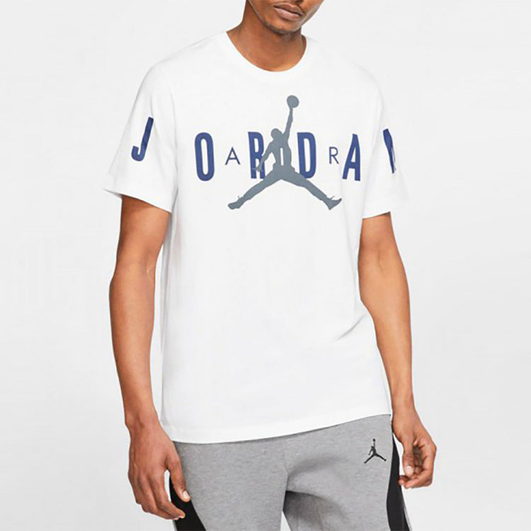 Air Jordan Mj DNA Stretched Logo Printing Short Sleeve White CZ1880-100