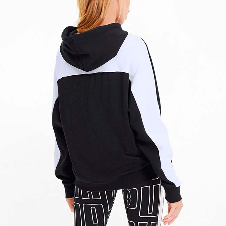 (WMNS) PUMA Small Logo Hoodie 'Black White' 597447-01