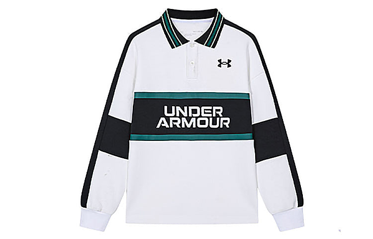 (GS) Under Armour Sport Polo Shirt 'Black White Orange' 233102211