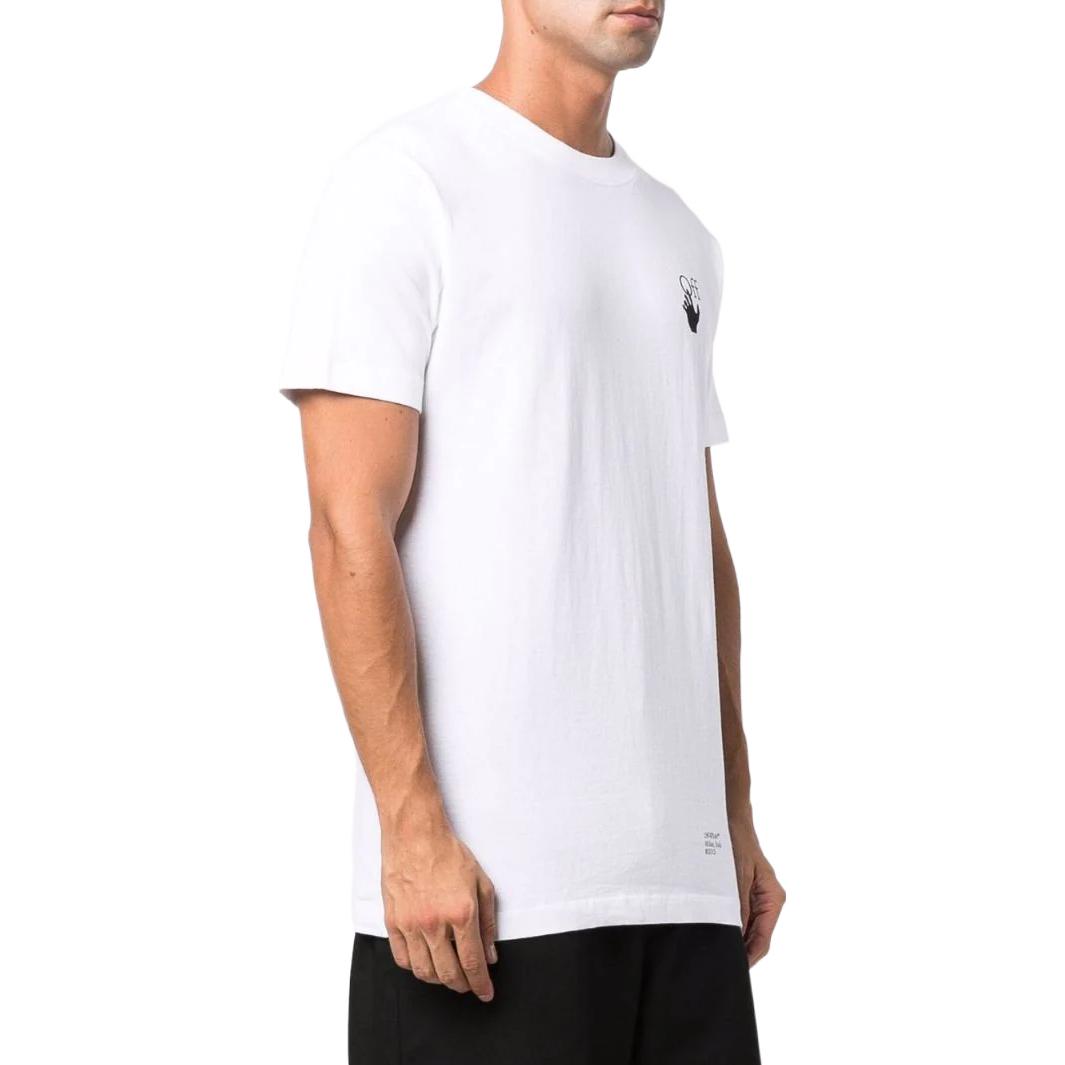 Men's Off-White SS22 Solid Color Chest Logo Printing Short Sleeve Version White T-Shirt OMAA027F21JER01301100110