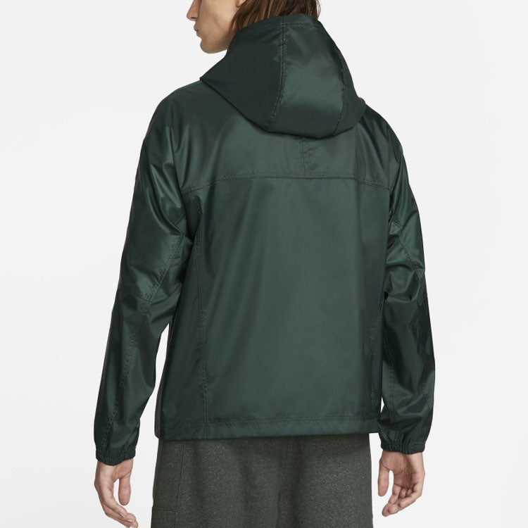 Nike Running Sports Windproof Woven Hooded Jacket Green DC6978-337