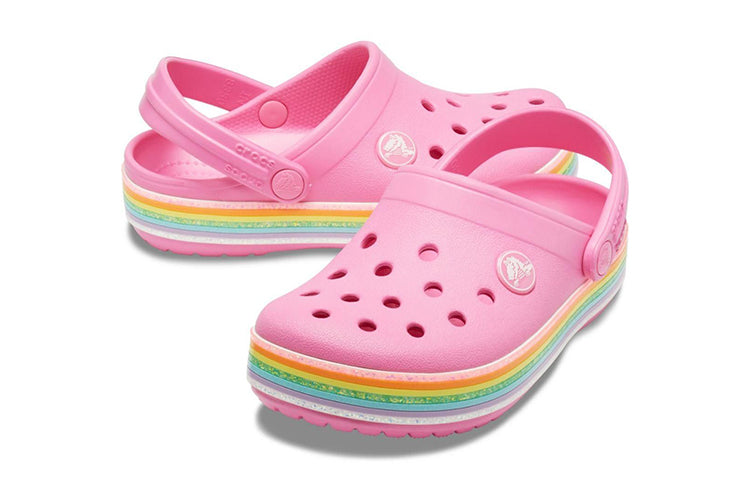 (GS) Crocs Crocband Rainbow Glitter Clogs 'Pink' 206151-669