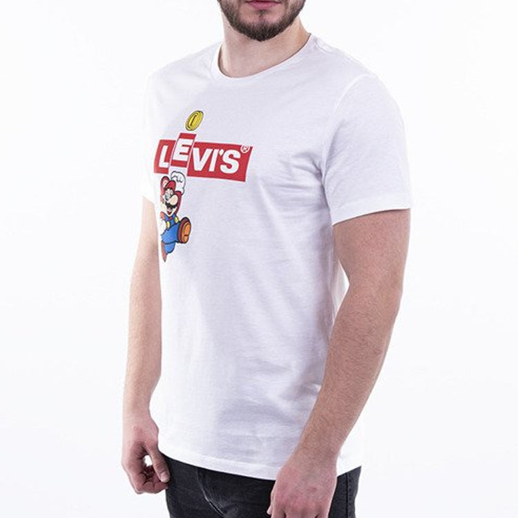Men's Levis x SUPER MARIO Crossover Printing Short Sleeve White 22491-0706