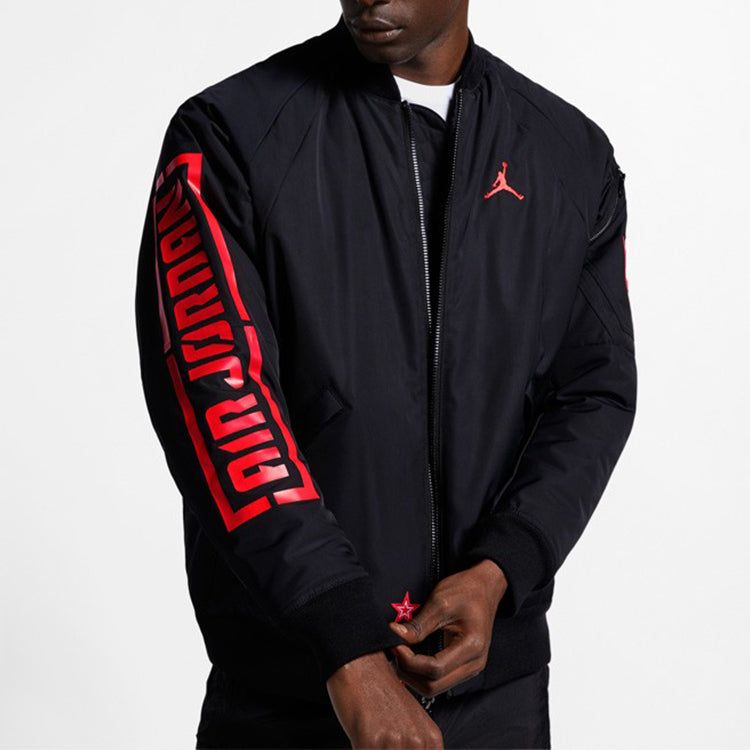 Air Jordan Stand Collar Long Sleeve Bomber Jacket 'Black' BQ6957-010