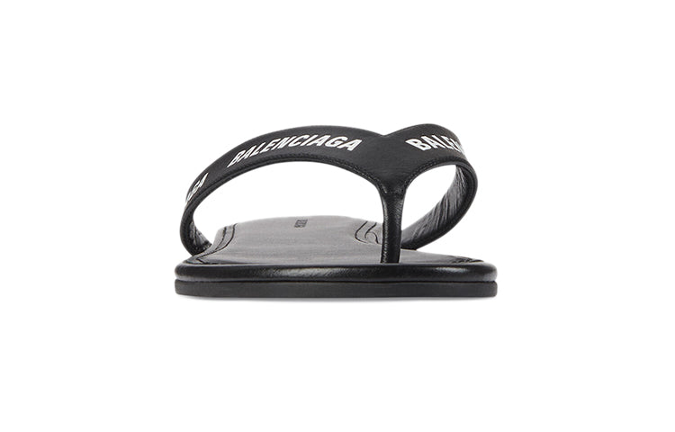 (WMNS) Balenciaga Round Printing Calfskin Sandals Black 613845WBAE11090