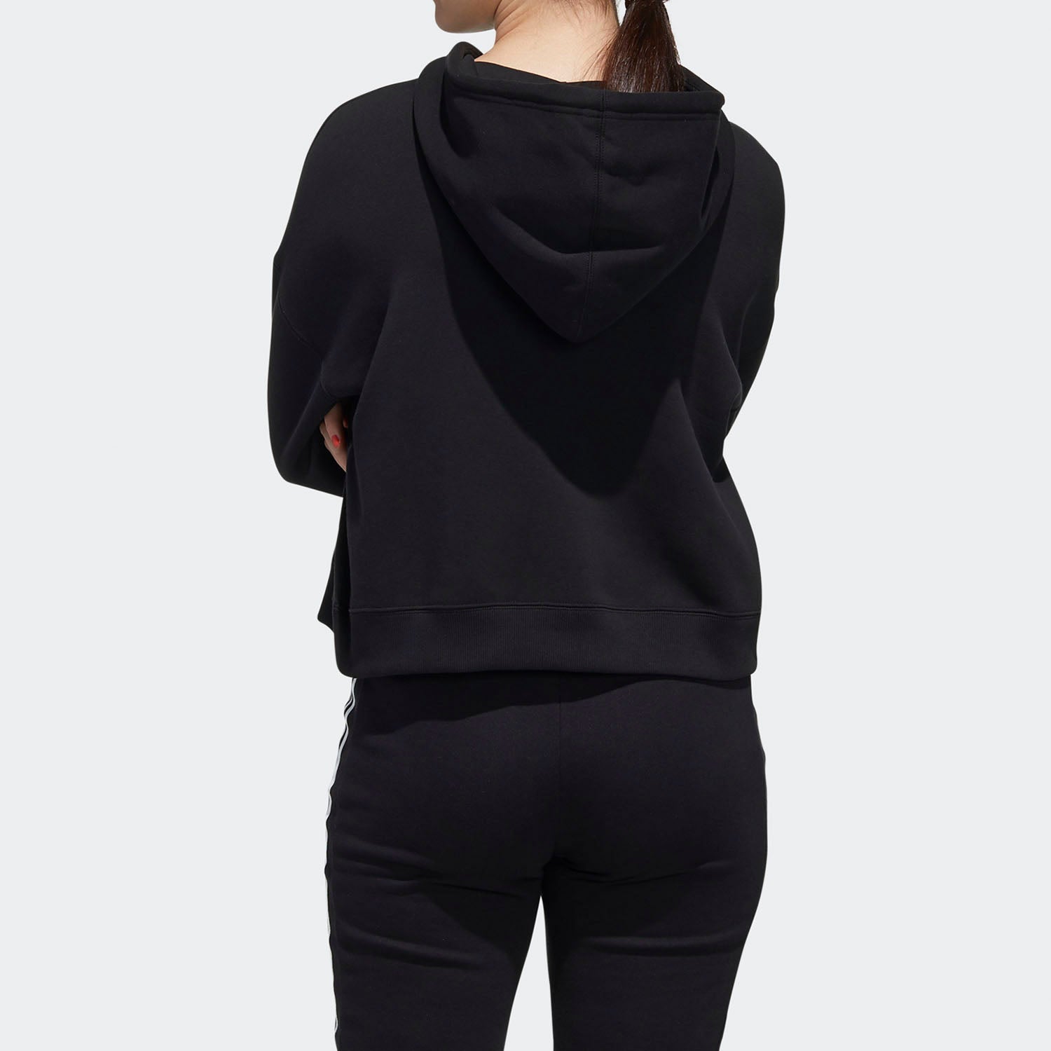 (WMNS) adidas neo C+ Fleece Hdy Sports Pullover Black FP7422